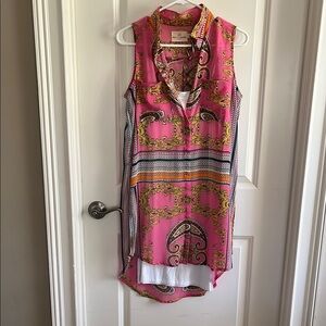 Pink Paisley Sleeveless Dress